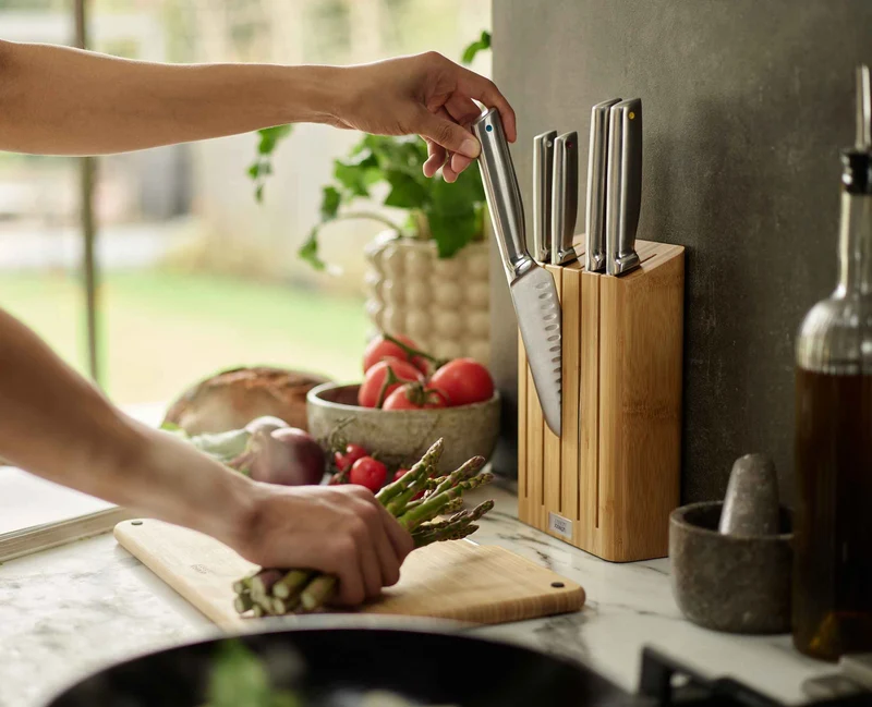 Ensemble de 5 Couteaux de Cuisine Elevate™ avec Bloc en Bambou