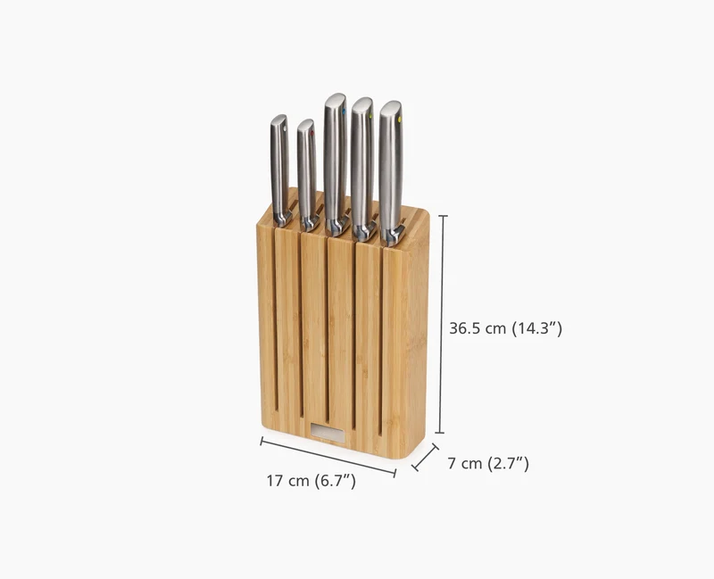 Ensemble de 5 Couteaux de Cuisine Elevate™ avec Bloc en Bambou