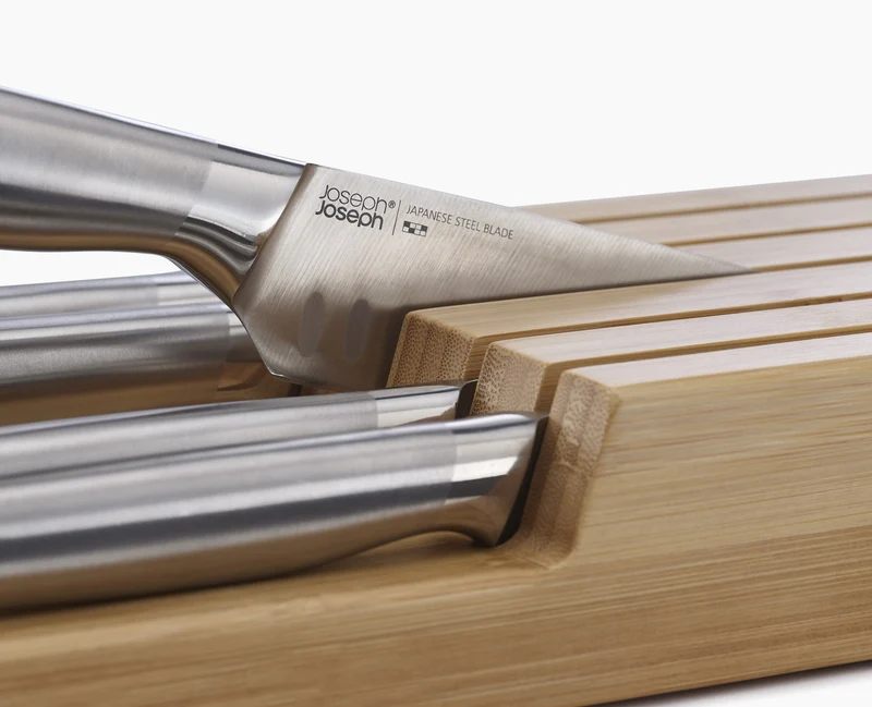Socle en bambou Elevate™ pour couteaux en acier