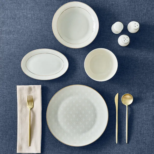 Karaca Elegance Bone Mandarin 53 Parça 12 Kişilik Yemek Takımı Gold