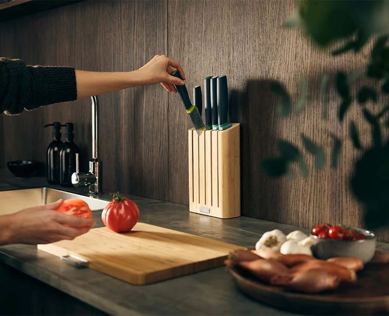 Ensemble de 5 Couteaux de Cuisine Elevate™ avec Bloc en Bambou