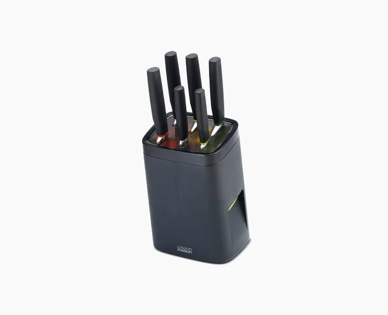 Bloc Couteaux de 6 Pièces avec Système de Verrou LockBlock™ en Noir