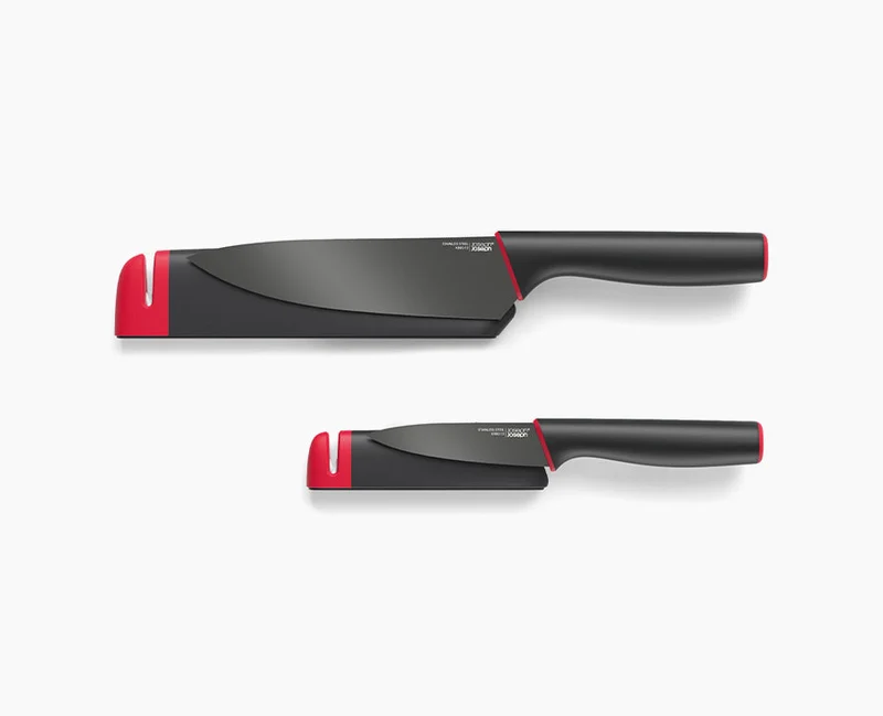 Set de 2 Couteaux de Cuisine avec Aiguiseur Intégré Slice&Sharpen™