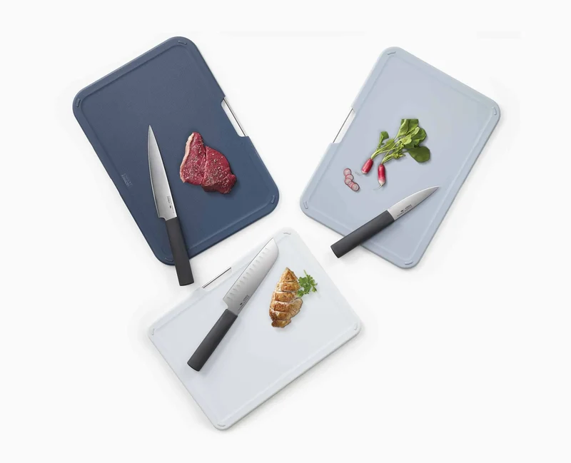 Set de 6 Couteaux et Planche à Découper Gris Nest™ Boards Plus