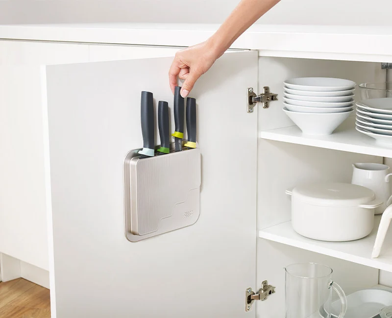 Ensemble de 4 Couteaux de Cuisine Elevate™ Opale à Rangement de Porte DoorStore™