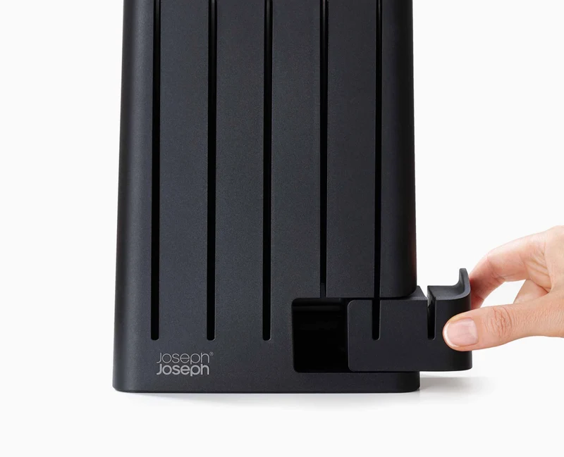 Bloc SlimBlock Noir avec 5 Couteaux de Cuisine Elevate™ et Aiguiseur