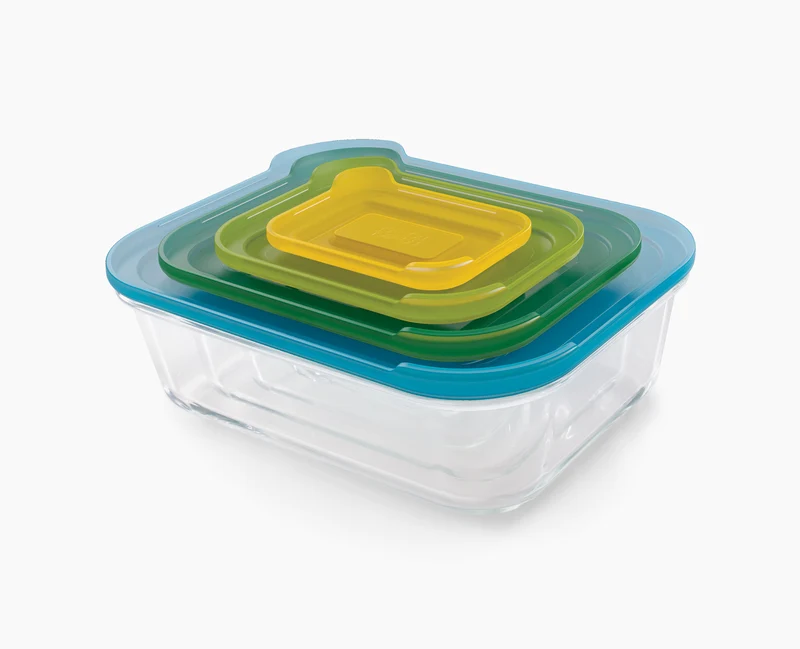 Set de 4 Boites de Conservation en Verre Nest™ Glass