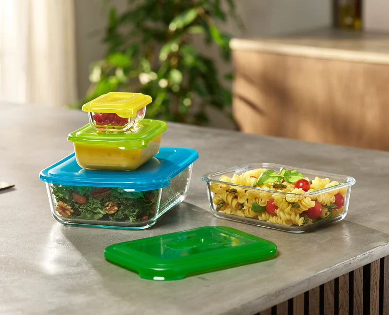Set de 4 Boites de Conservation en Verre Nest™ Glass