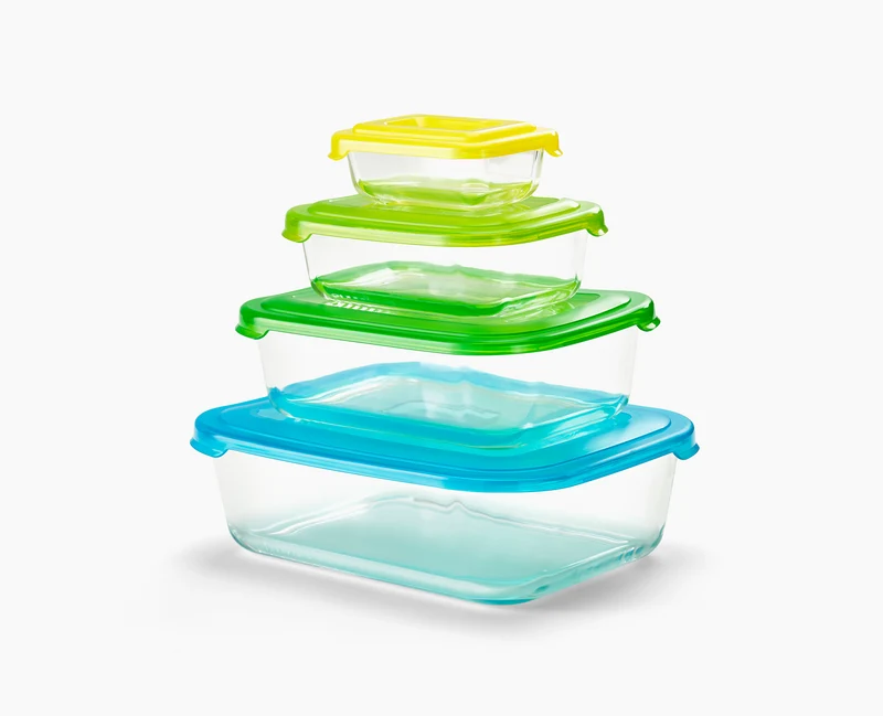 Set de 4 Boites de Conservation en Verre Nest™ Glass
