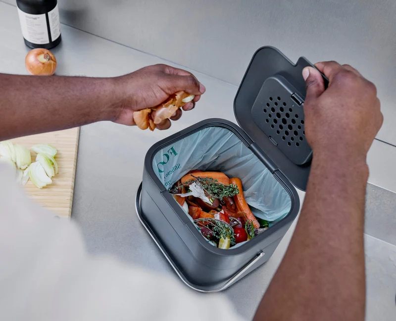 Poubelle Compost Anti Odeur Cuisine Gris Stack