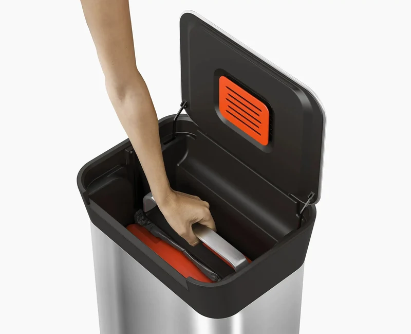Poubelle Compacteur de Déchets 30L Inox Titan