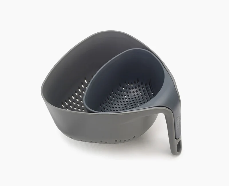 Set de 2 Passoires Emboitables à Poignées en Gris Nest™