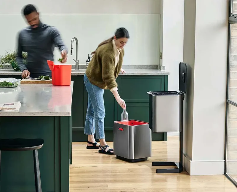 Poubelle de Tri 60l Inox Totem Max