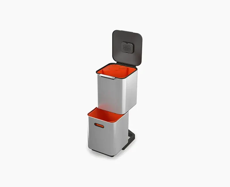 Poubelle de Tri Sélectif Inox 40 Litres Totem