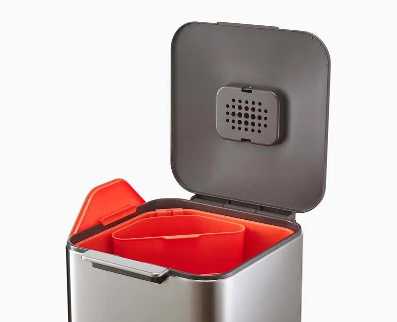 Poubelle de Tri Sélectif Inox 40 Litres Totem