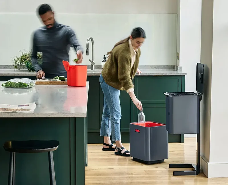 Poubelle de Tri 60l Gris Totem Max