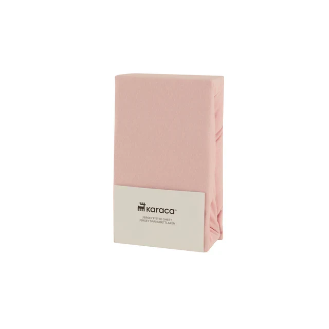 Karaca Home Jersey Hoeslaken, 100x200+30 cm, Dusty Pink