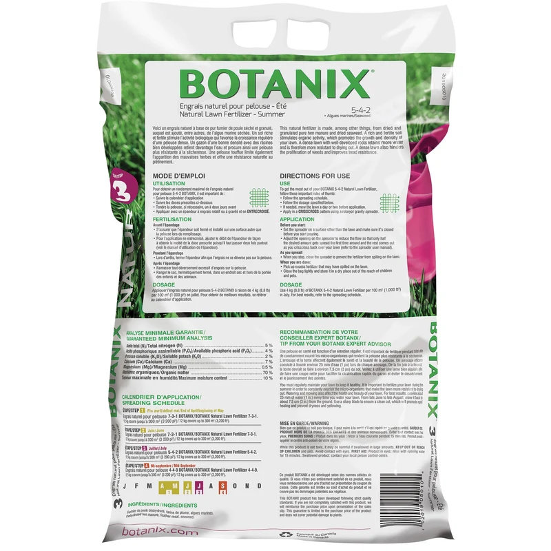 Engrais à pelouse Botanix NATUR - Étape 3 : Résistance et Vitalité (5-4-2)
