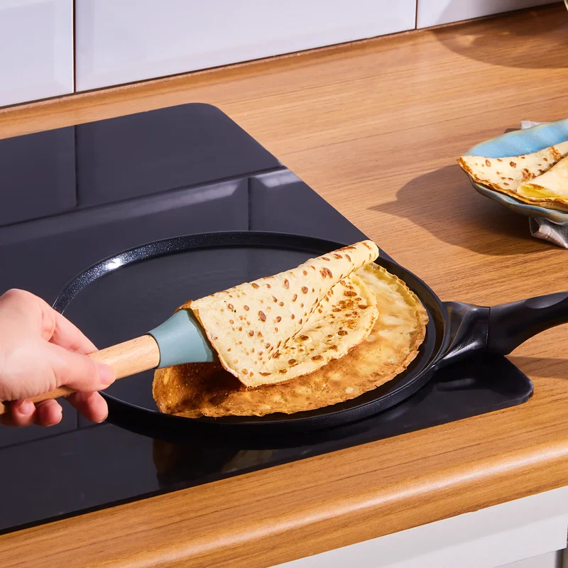 Karaca Fluffy Antiaanbak Crêpe- & Pannenkoekenpan met Keramische Coating, 26 cm, Siyah