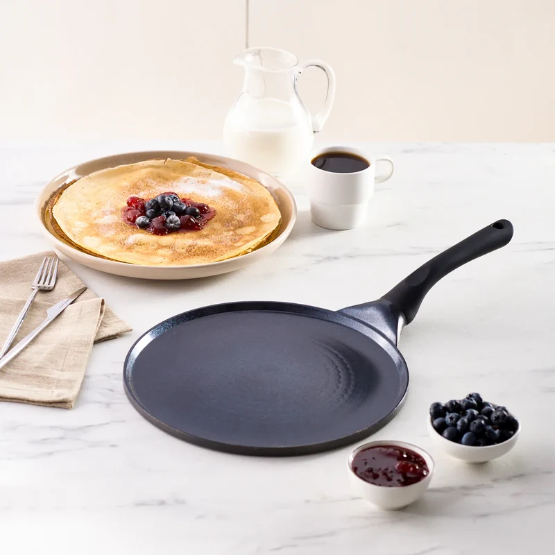 Karaca Fluffy Antiaanbak Crêpe- & Pannenkoekenpan met Keramische Coating, 26 cm, Siyah