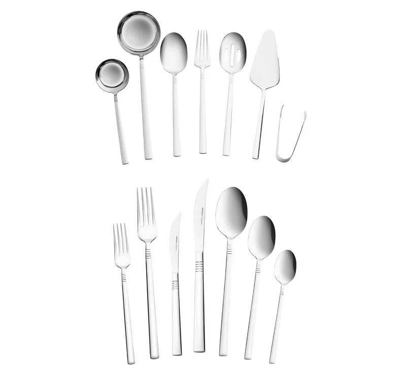Karaca Nil Elegance Çatal Kaşık Bıçak Seti için 12 Kişilik, 91 Parça, Zilver