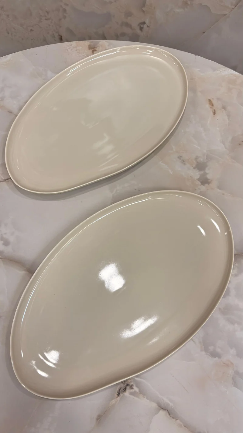 Bavary Oval Servis Tabağı – 2’li | Beige Capital