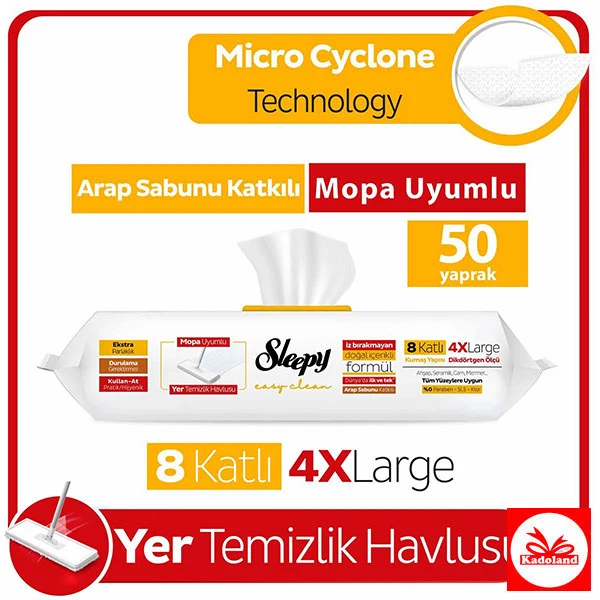 Easy Sleepy Clean Paspas Bezi - 4 XL - 50 adet - Sabun katkılı