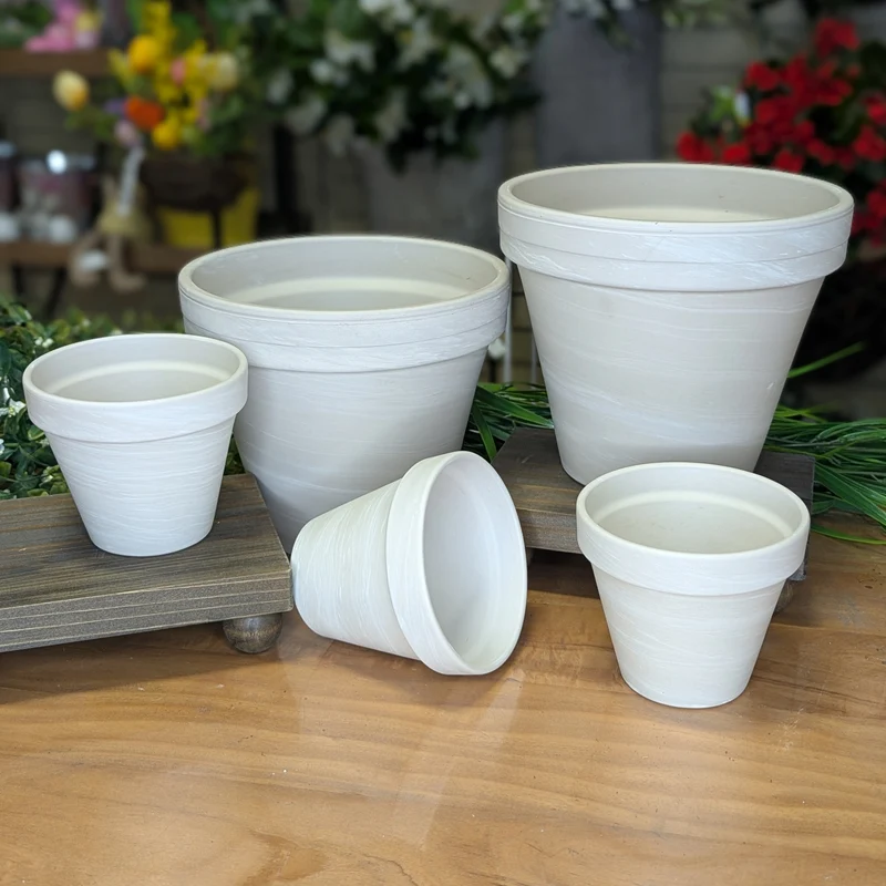 Pot Terre Cuite standard Granite blanc