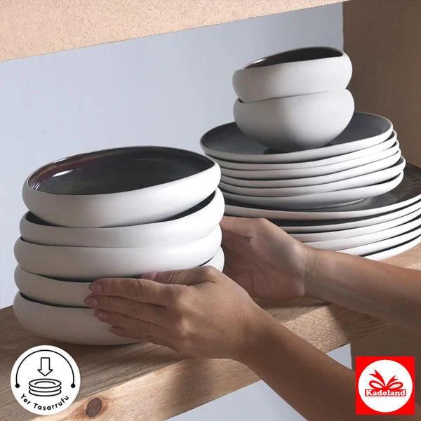 Karaca Earth Collection Galactic 55 Parça tafelservice için 12 Kişilik – Beyaz