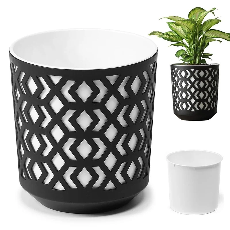 Pot de fleurs avec insertion - Collection Aztek