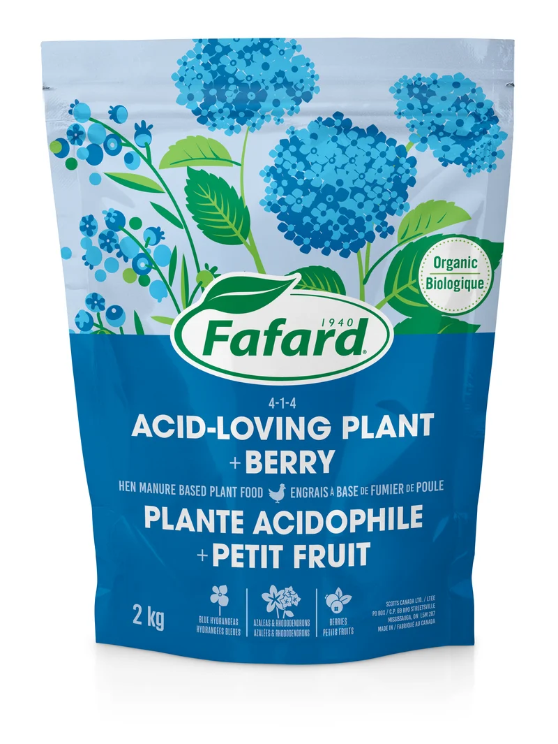 Engrais naturel pour petits fruits et plantes acidophiles 4-1-4