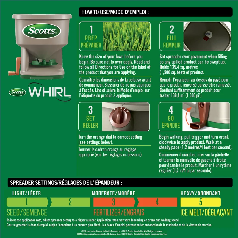 Épandeur manuel pour engrais et semences Scotts® Whirl™