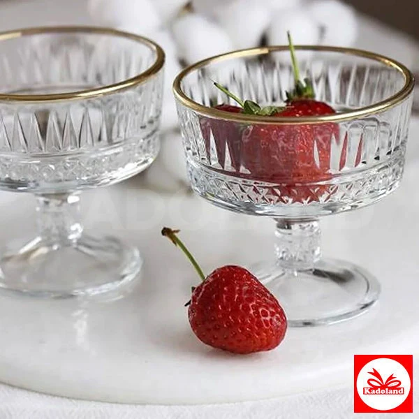 Paşabahçe 51749 Elysia Golden Touch Ayaklı Kase 2'li Yaldızlı