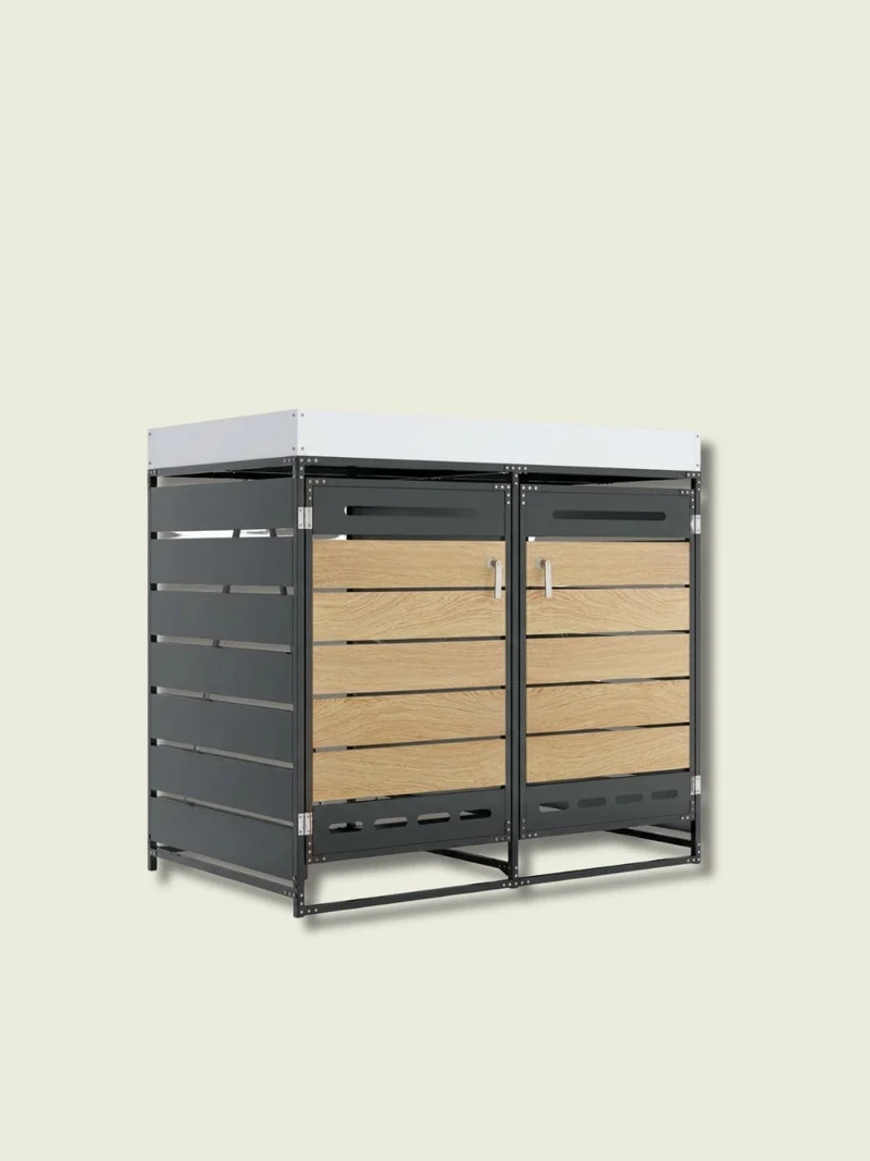 Abri Poubelle Natura Horizon Duo 2 Bacs avec Jardinière
