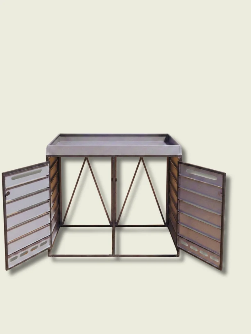 Abri Poubelle Natura Horizon Duo 2 Bacs avec Jardinière