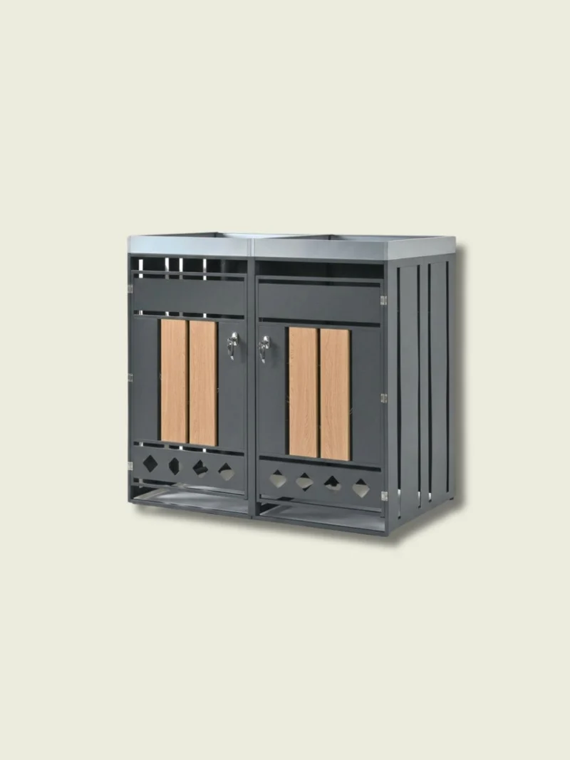 Abri Poubelle Natura Duo 2 Bacs 240L avec Jardinière