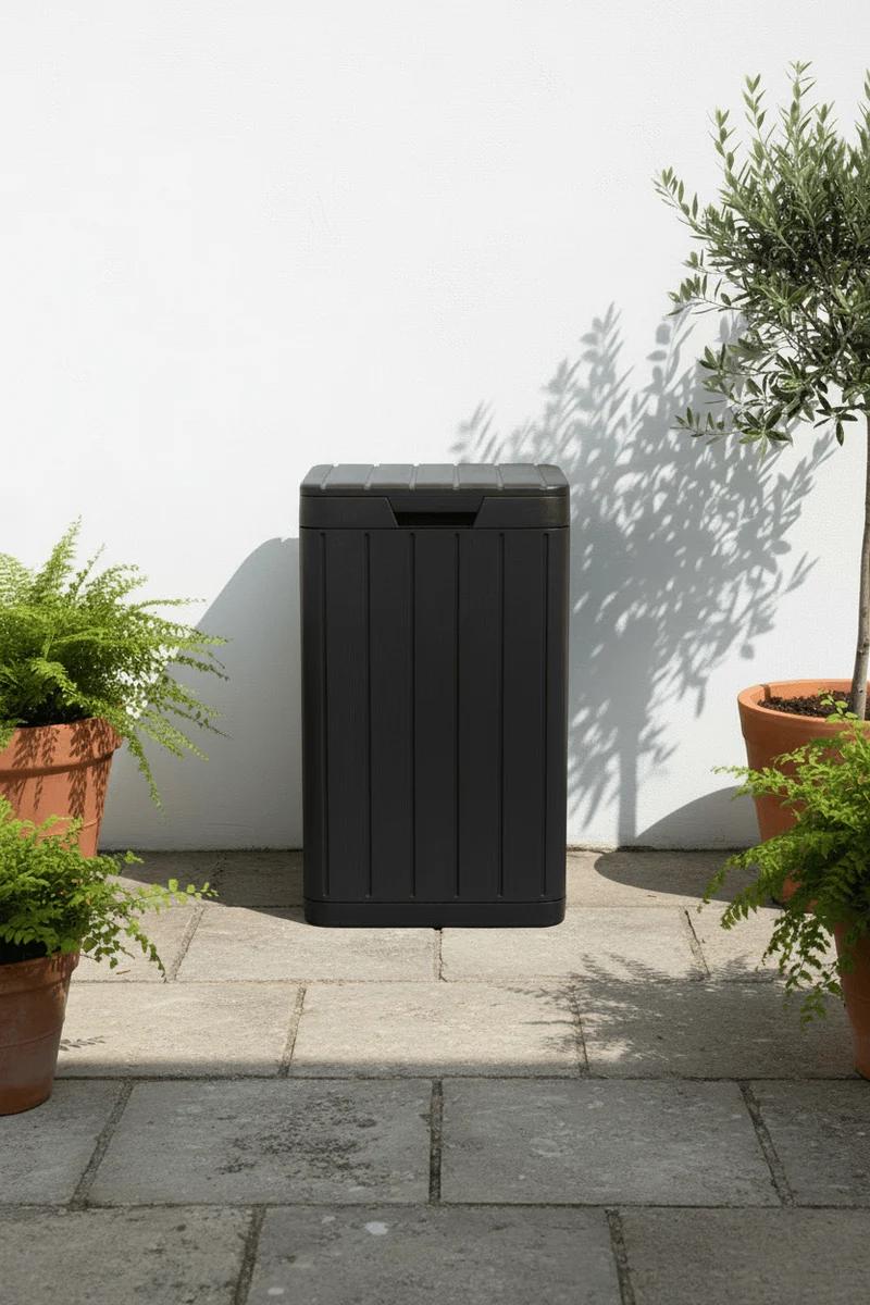 Poubelle Extérieure Garden 80L Imitation Bois
