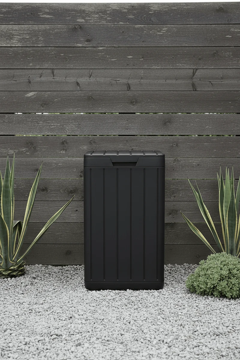 Poubelle Extérieure Garden 80L Imitation Bois