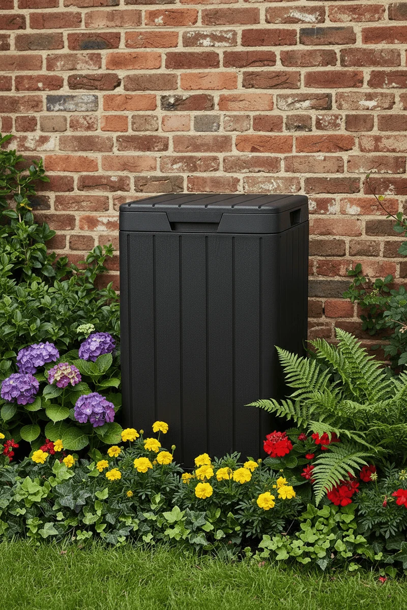 Poubelle Extérieure Garden 80L Imitation Bois