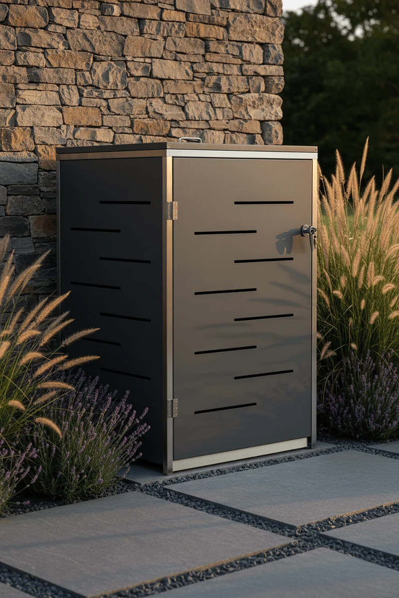 Abri Poubelle Urban Steel 1 Bac en Acier Anthracite