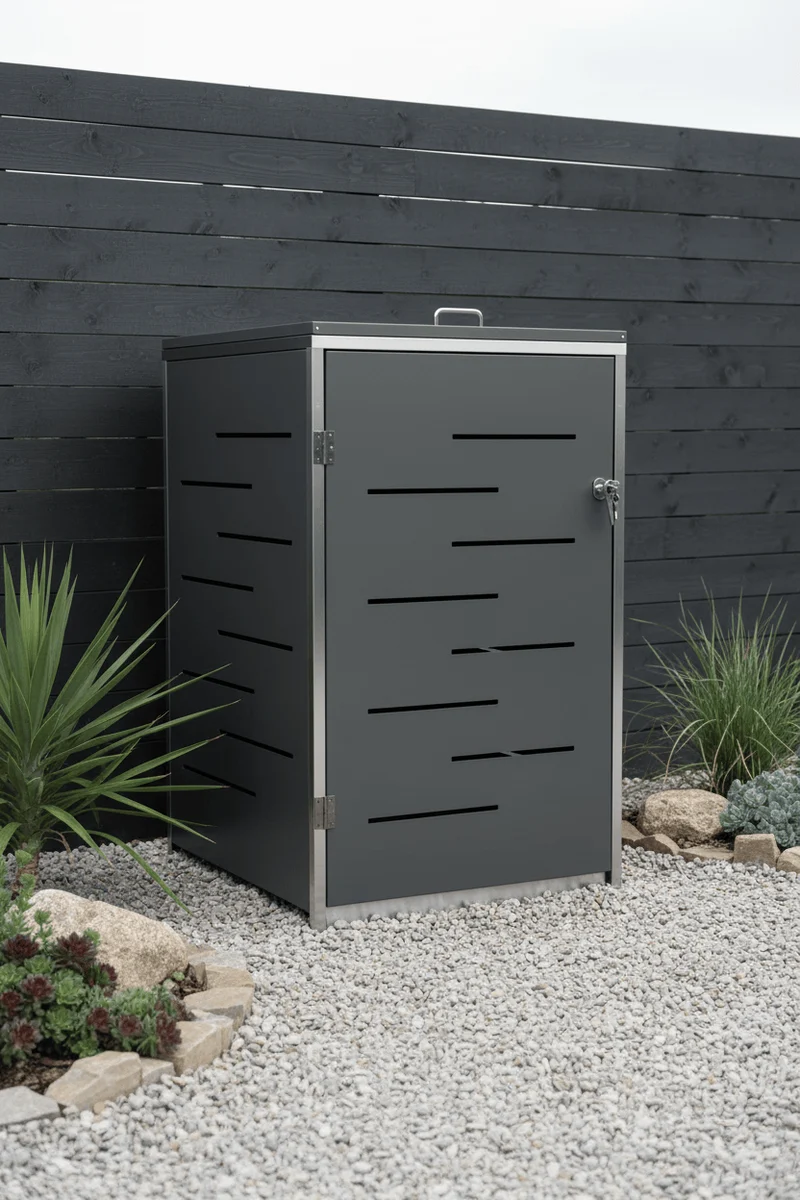 Abri Poubelle Urban Steel 1 Bac en Acier Anthracite