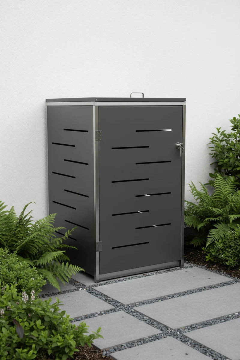 Abri Poubelle Urban Steel 1 Bac en Acier Anthracite