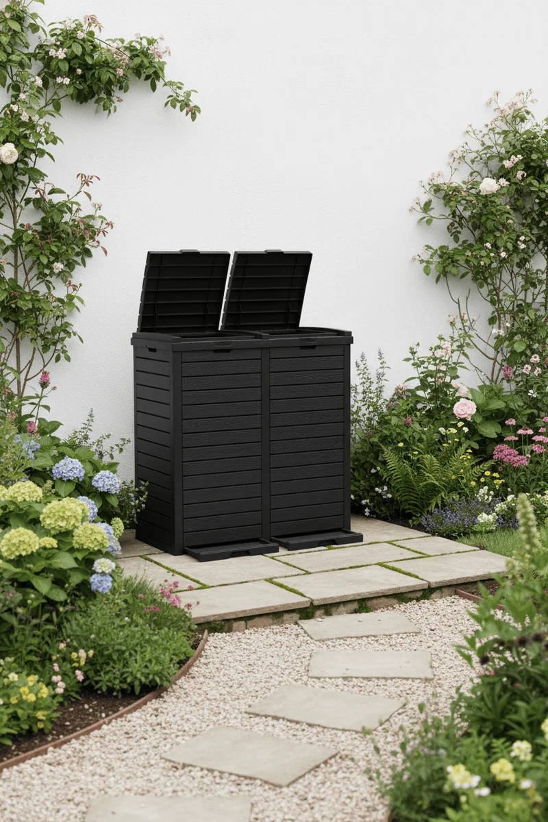 Poubelle Extérieur Duo Double Compartiment 230L