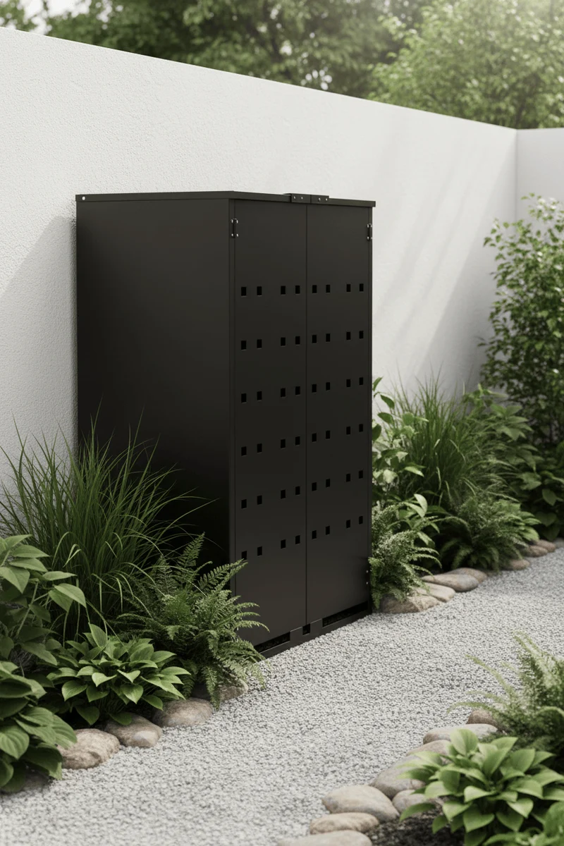 Abri Poubelle UrbanBox Acier Noir pour 1 Bac