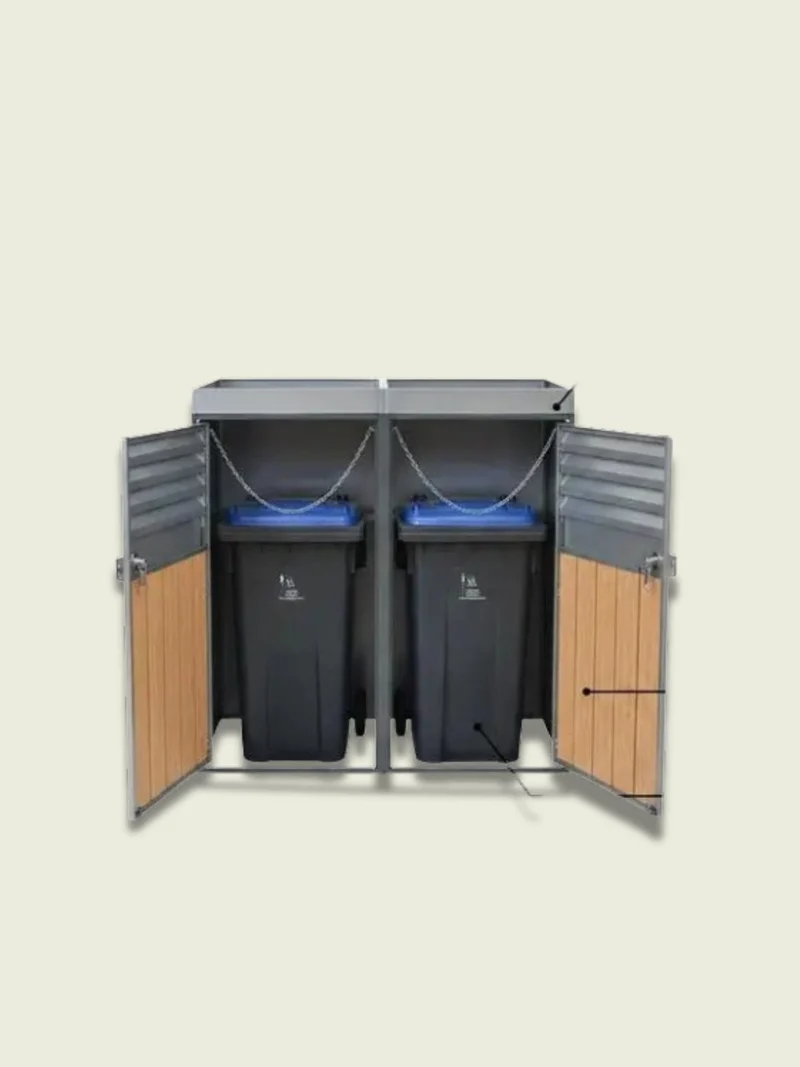 Abri Poubelle Duo Élégance Double Compartiment avec Jardinière