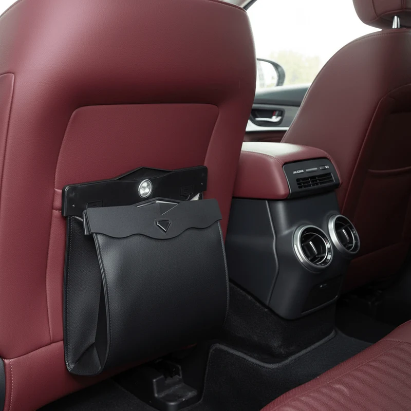 Poubelle DriveFold Poubelle Voiture LED en Simili Cuir