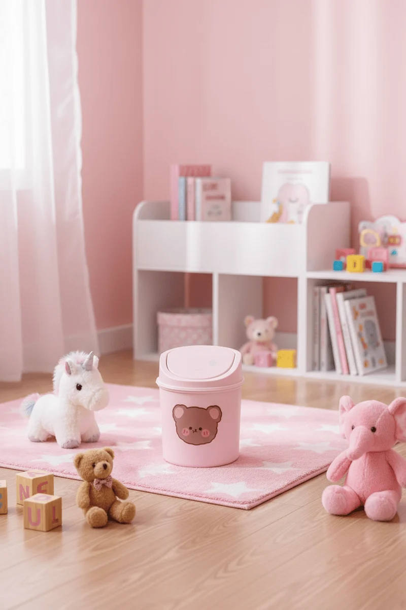 Poubelle Enfant Mini Poubelle à Couvercle Basculant