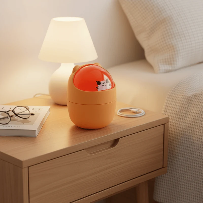 Mini Poubelle Ours 0,98L avec Couvercle Coulissant