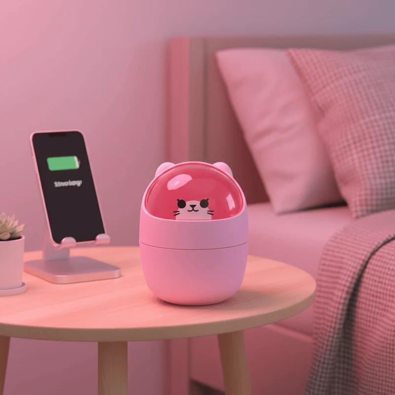 Mini Poubelle Ours 0,98L avec Couvercle Coulissant