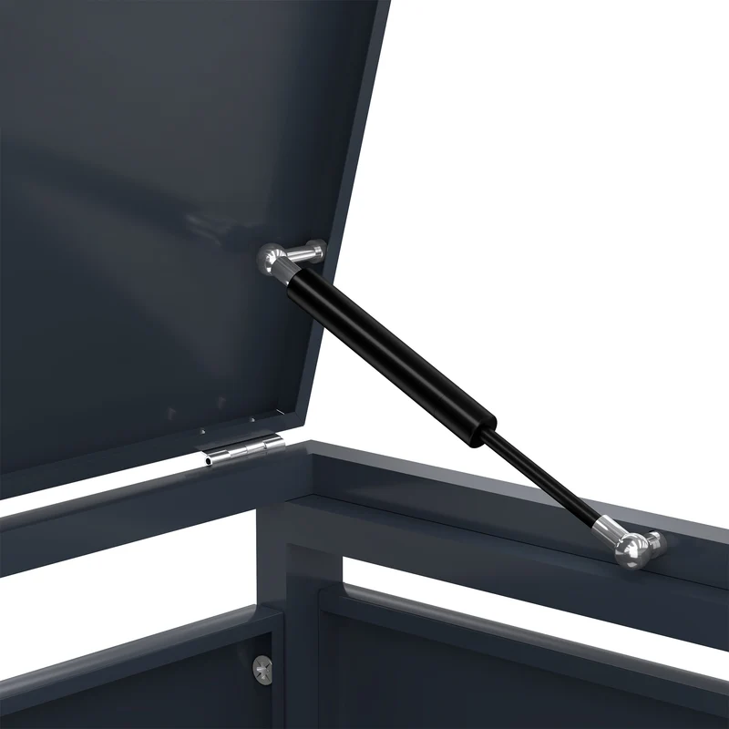 Abri Métallique pour 3 Poubelles à Roulettes - Anthracite et Bois Gris